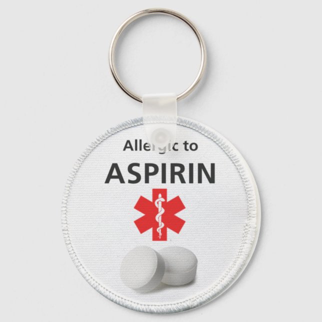 Aspirin Allergy Key Ring (Front)