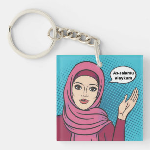 Assalamu Alaykum - Muslim Girl in Hijab Key Ring
