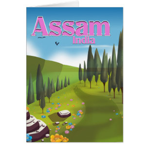 Assam India travel poster print.