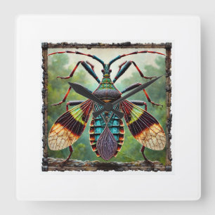 Assassin Bug 300924IREF220 - Watercolor Square Wall Clock