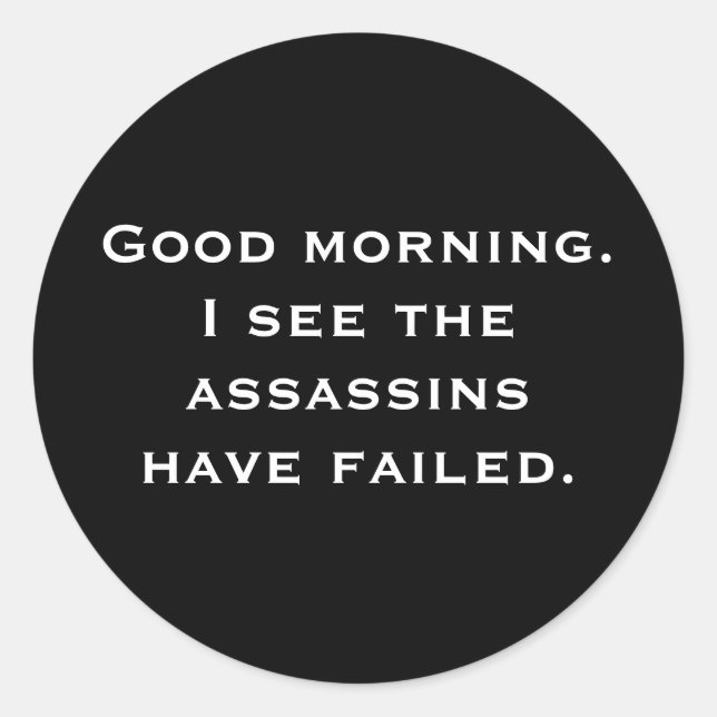 Assassins Classic Round Sticker (Front)