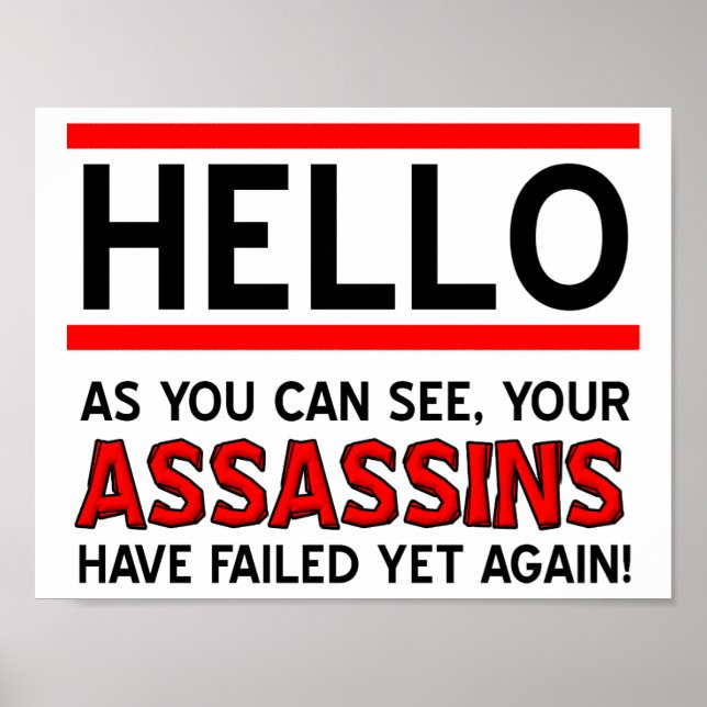 Assassins Failed Funny Poster (Front)