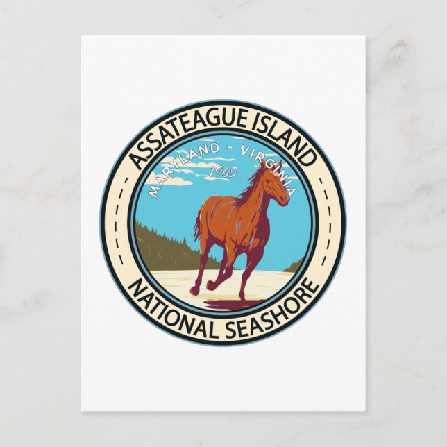 Assateague Island National Seashore Badge Postcard (Front)