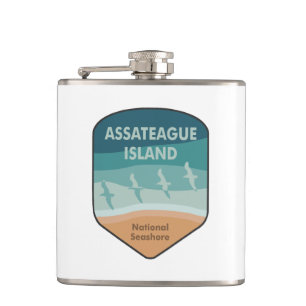 Assateague Island National Seashore Seagulls Hip Flask