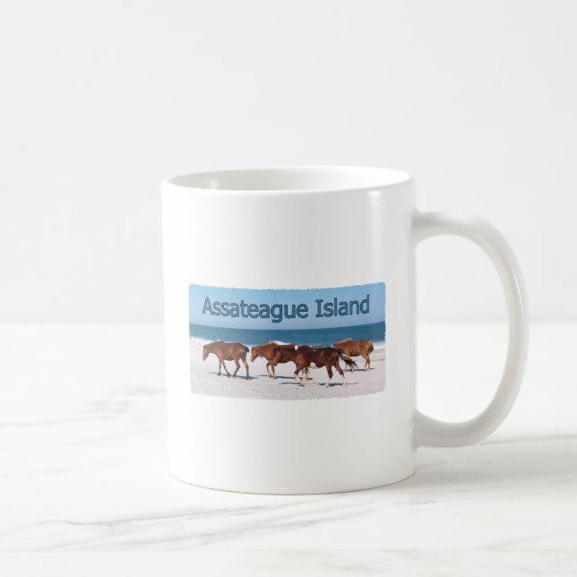 Assateague Island (ponies on beach logo) Coffee Mug (Right)