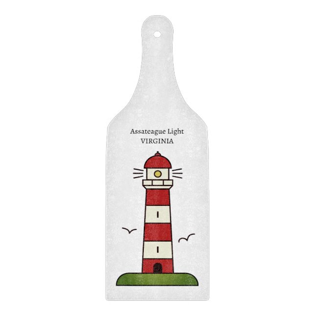 Assateague Light Red and white striped lighthouse Cutting Board (Front)