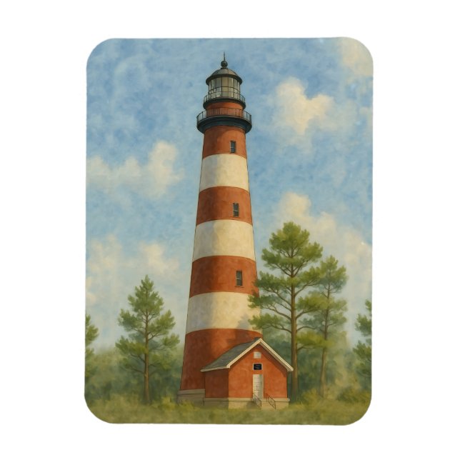 Assateague Lighthouse Watercolor Magnet (Vertical)
