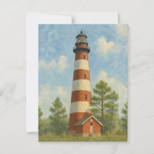 Assateague Lighthouse Watercolor Postcard