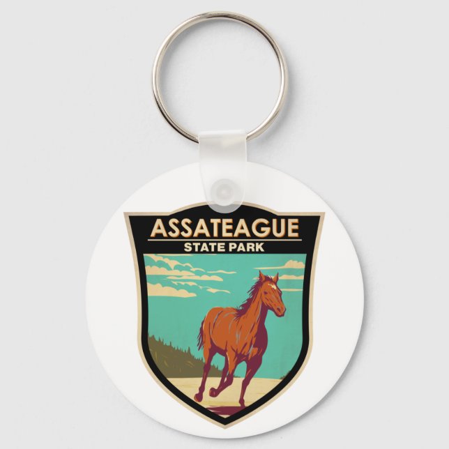 Assateague State Park Maryland Badge Key Ring (Front)