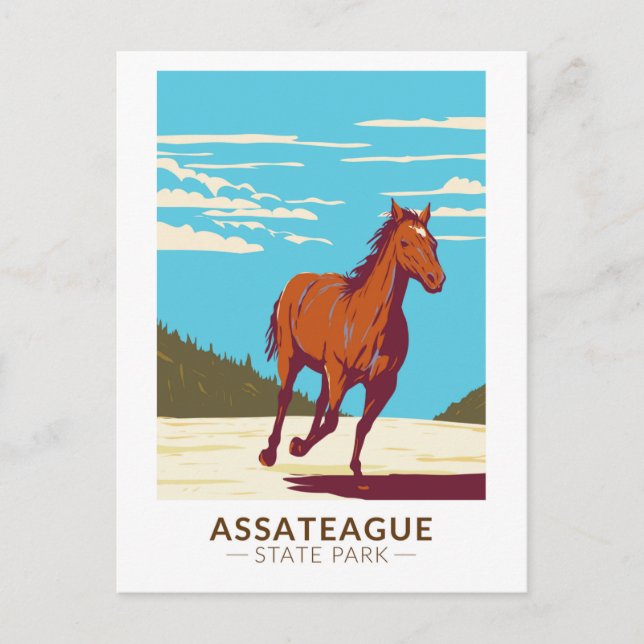 Assateague State Park Maryland Badge Postcard (Front)