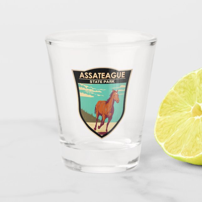 Assateague State Park Maryland Badge Shot Glass (Front)