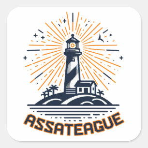 Assateague Virginia Lighthouse Sunrise Square Sticker