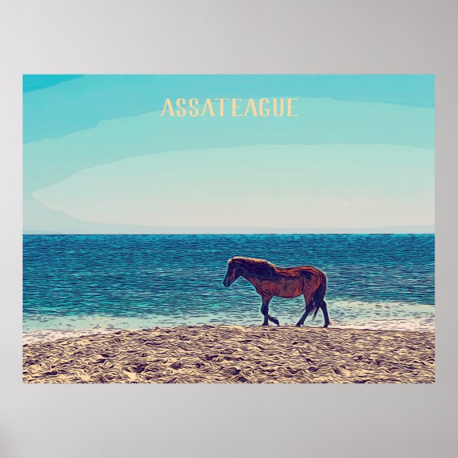 Assateague Wild Horse Beach Poster (Front)