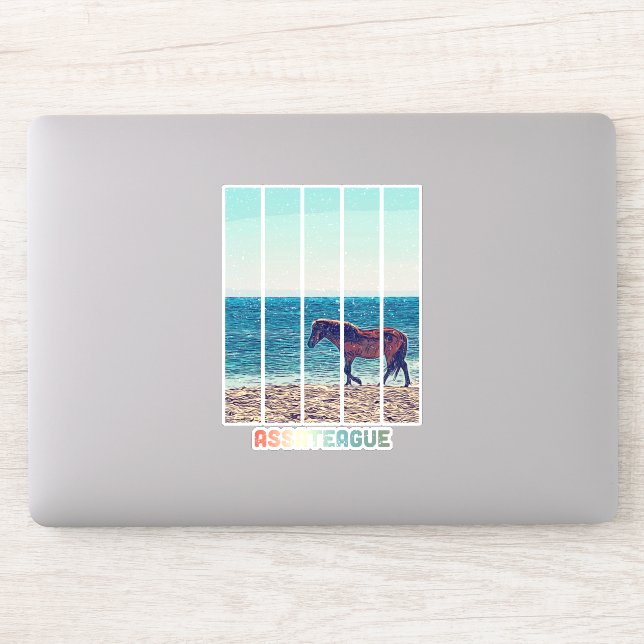 Assateague Wild Horse Beach Sticker (Computer)