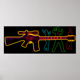 Assault Guitar Blacklight Poster
