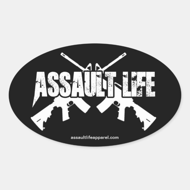 Assault Life - Old School AR Oval Sticker (Front)