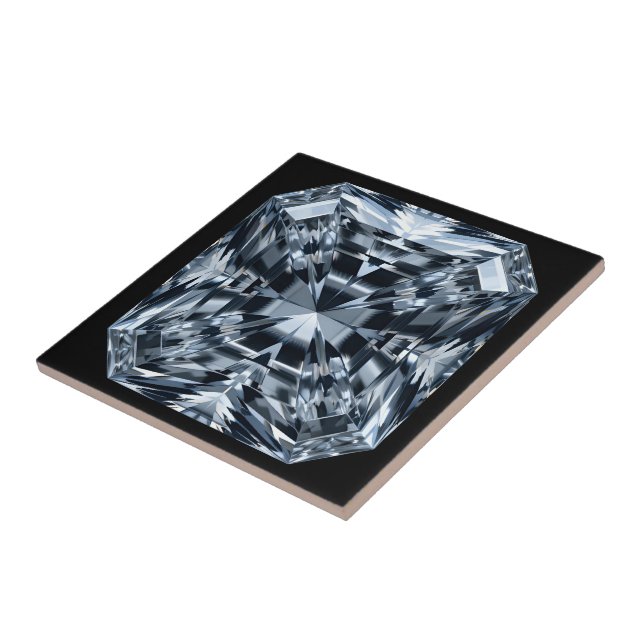 Asscher-Cut Diamond Macro – Hall of Mirrors Ceramic Tile (Side)