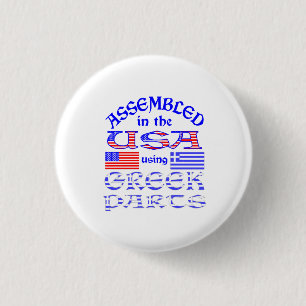 Assembled USA Using Greek Parts 3 Cm Round Badge