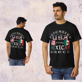 Assembled USA Using Mexican Parts Personalise Men T-Shirt