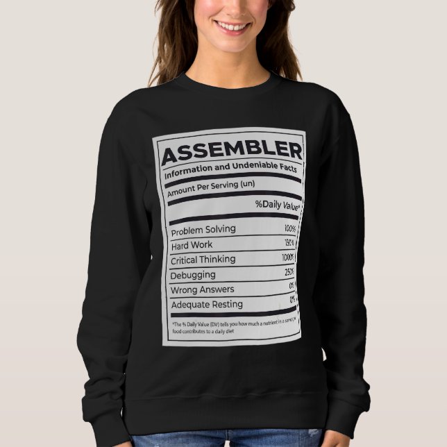 Assembler Nutrition Information Sweatshirt (Front)