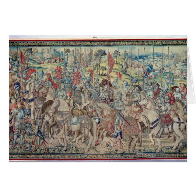 Assembling the Riders, from the tapestry of 'David (Front Horizontal)