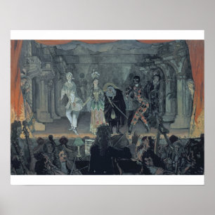 Assembly of Free Masons before the Initiation of a Poster