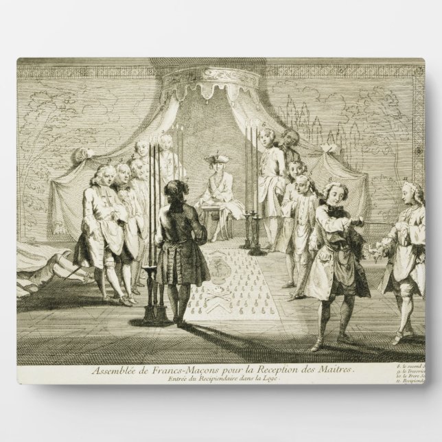 Assembly of Free Masons for the Initiation of a Ma Plaque (Front)