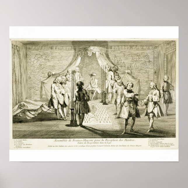 Assembly of Free Masons for the Initiation of a Ma Poster (Front)