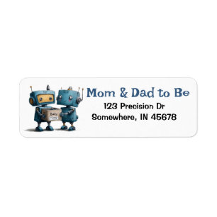 Assembly Required Robot Baby Shower Return Address Return Address Label