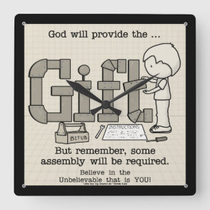 Assembly Required Square Wall Clock