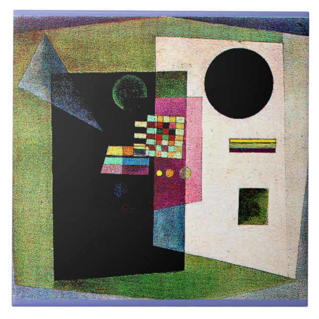 Asserting, abstract painting by Kandinsky, Ceramic Tile (Front)