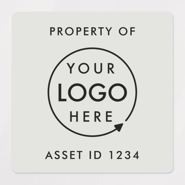 Asset ID Logo | Silver Grey Business Property of (Design 1)