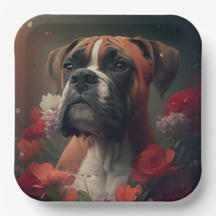 Assiettes en carton chien Boxer Paper Plate