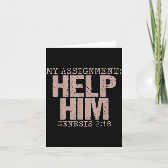 Assignment Help Genesis 2_18 Christian Faith Card (Front)