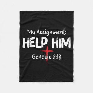 Assignment Help Genesis 2_18 Christian Faith Fleece Blanket