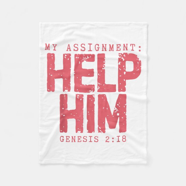 Assignment Help Genesis 2_18 Christian Faith Fleece Blanket (Front)