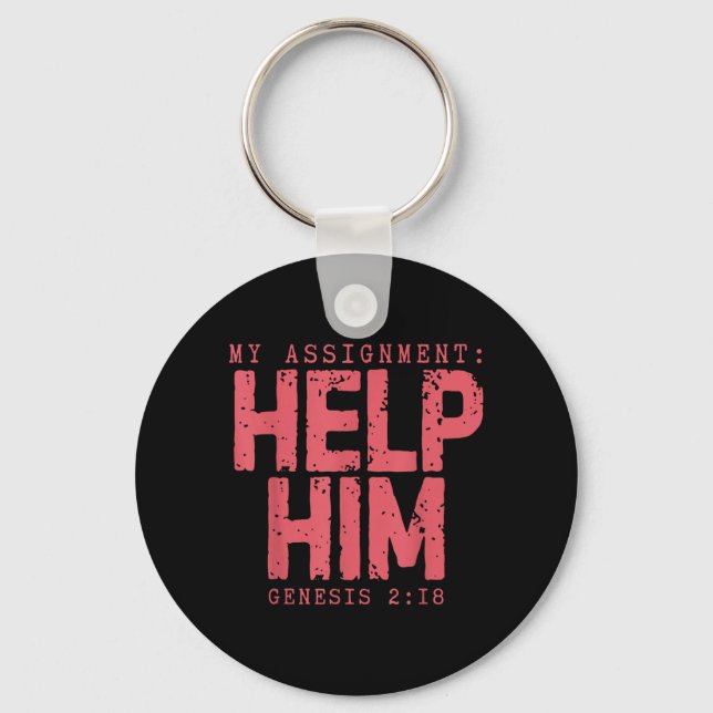 Assignment Help Genesis 2_18 Christian Faith Key Ring (Front)