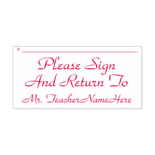 Assignment Review and Teacher Name Rubber Stamp