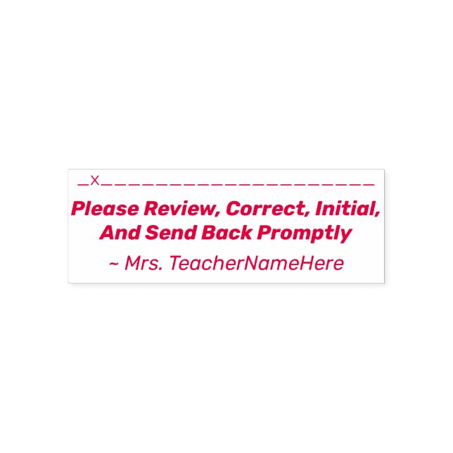 Assignment Review + Educator Name Rubber Stamp (Design)