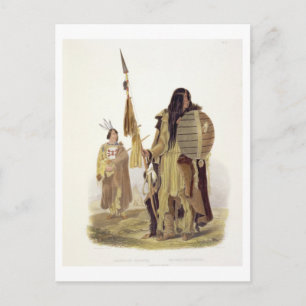 Assiniboin Indians, plate 32 from volume 2 of 'Tra Postcard