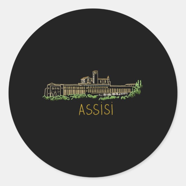 Assisi City Italy For Classic Round Sticker (Front)