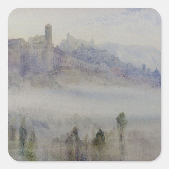 Assisi, Early Morning Square Sticker (Front)