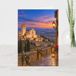 Assisi Italy Blank Christmas Holiday Card