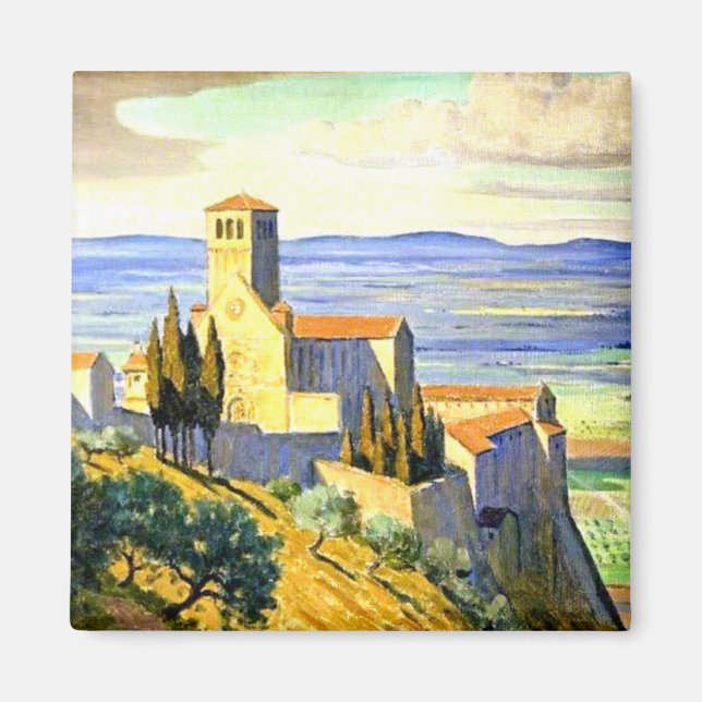 Assisi, Italy - fine art painting Magnet (Front)