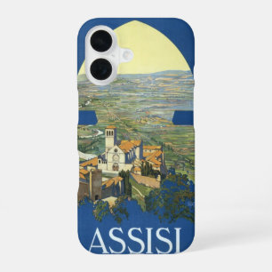 Assisi Italy Vintage Travel Art Francesco Basilica iPhone 16 Case