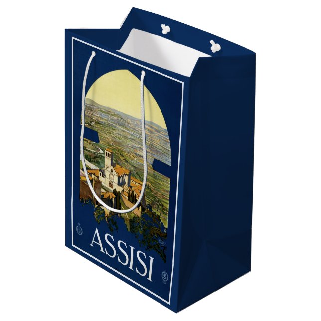 Assisi Italy Vintage Travel gift bags (Back Angled)