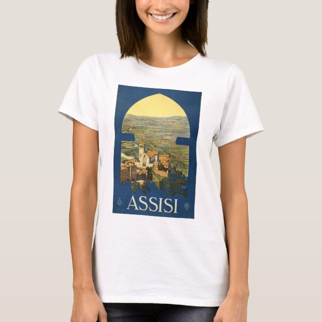 Assisi Travel Poster T-Shirt (Front)