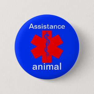 assistance animal medical alert symbol pin