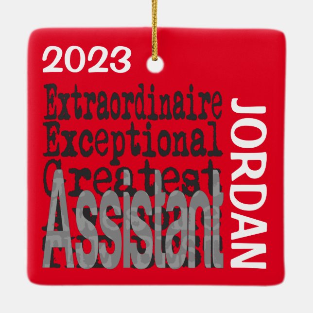 Assistant Extraordinaire CUSTOM Ceramic Ornament (Back)