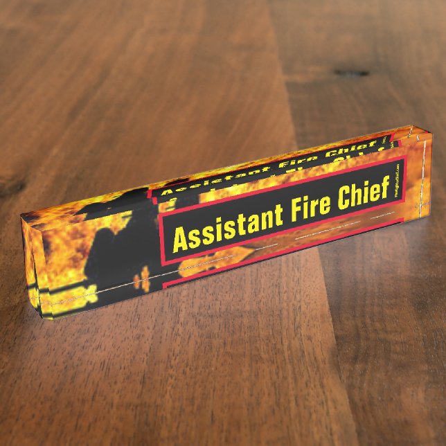 Assistant Fire Chief Flames desk name plate (Side)